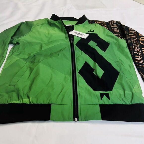 Prosperity Sz M WEALTH CREATOR Pro$Perity Casual Bomber Full Zip Jacket OOAK - Picture 5 of 16